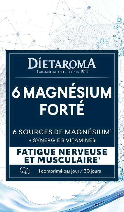 Conçu pour le jardin：Complément alimentaire 6 magnésium forté fatigue nerveuse et musculaire Dietaroma - 30 comprimés