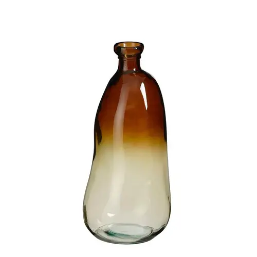 Pour tous jardins:Vase Organic en verre recyclé marron grand modèle - Ø 22 x H 51 cm