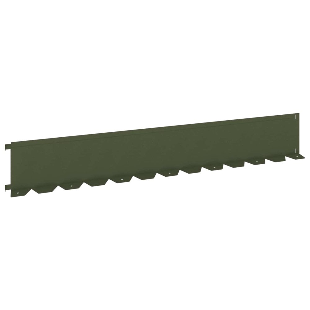 vidaXL Bordure de Pelouse 30 pc 102 x 15 x 4 cm Acier Vert olive