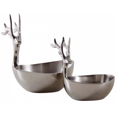 Corbeilles cerf en aluminium (Lot de 2)