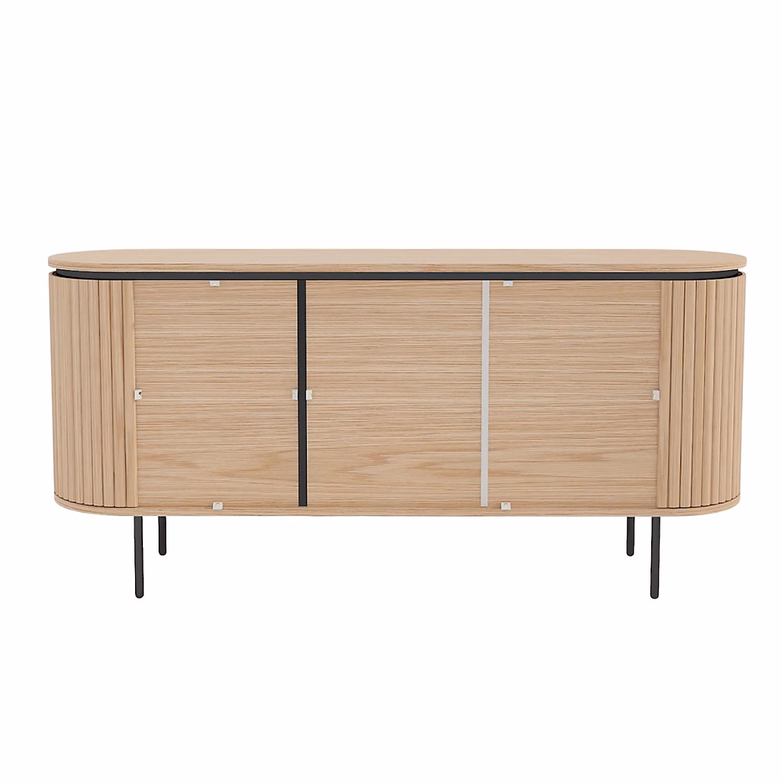 Meuble – Buffet 160 cm 3 portes chene clair et noir Collection SÖREN