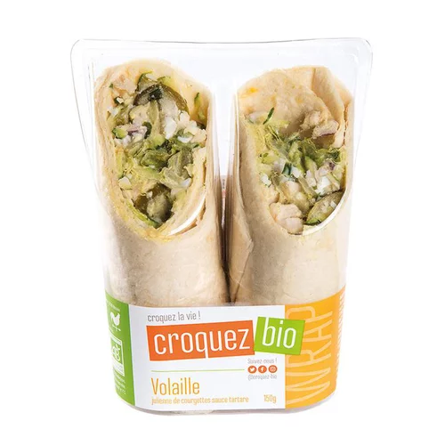 Jardin adapté:Wrap de volaille bio x 2 Étape bio - 150 g