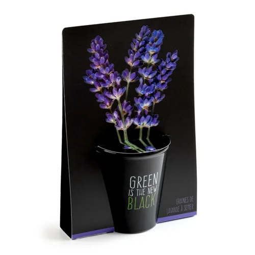 Pour un jardin plus agréable:Pot en terre cuite black avec grains de lavande bio Radis & Capucine Green is the new black
