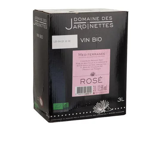 Idée jardin:Vin rosé bio IGP Méditerranée - Cubi 3 L