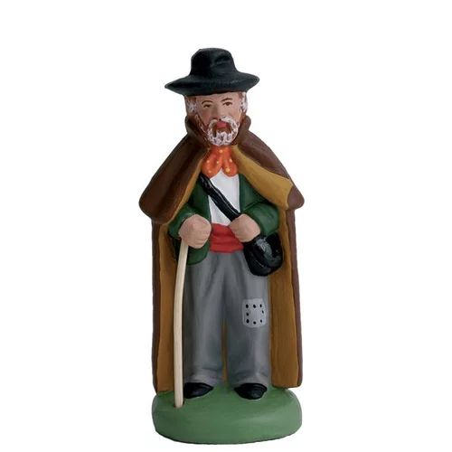 Jardin idée：Santon pour crèche vieux berger gris - 7 cm
