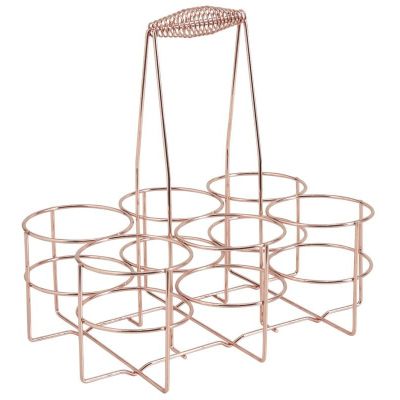 Panier 6 bouteilles design métal cuivré
