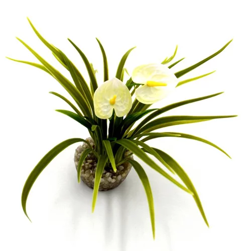 Qualité extérieur:Buisson de fleurs blanches en plastique 8 x 8 cm
