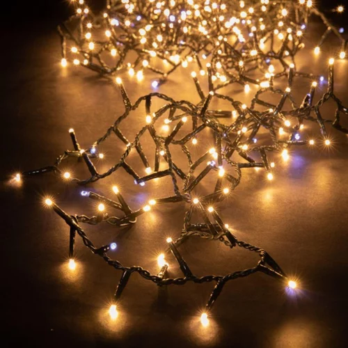Idéal pour l’extérieur：Guirlande lumineuse LED à lumière fixe blanc chaud sur secteur 60 flash - 9 m
