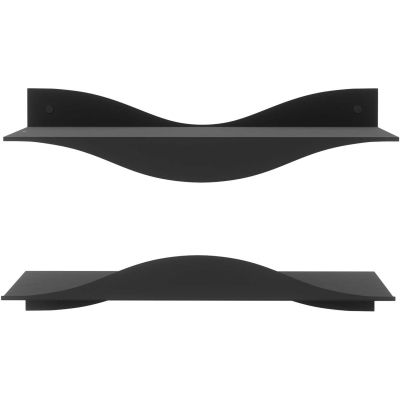 Etagères murales en acier Surf (Lot de 2) (Noir)