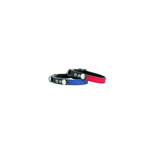 Sélection au jardin：Collier pour chat en cuir coloris rouge Bobby porte-adresse