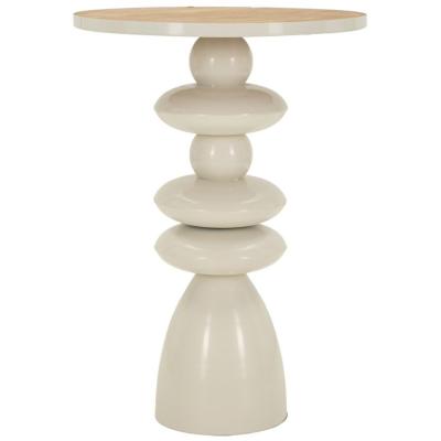 Bout de canapé en métal avec plateau en bois Top (45.5 x 63 cm)