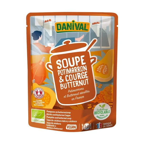 Essentiel extérieur：Soupe bio potimarron et courge butternut 50 cl