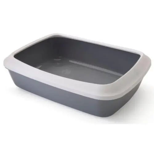 Pour aménager le jardin：Bac à litière Iriz avec rebords coloris gris - 50x37x14 cm