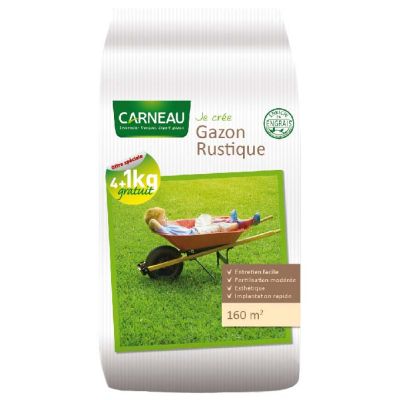 Gazon rustique implantation rapide tous terrains (160 m²)