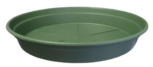 Pour vos aménagements extérieurs：Soucoupe ronde en plastique recyclé vert Mélèze Cocoripot - Ø 15 cm