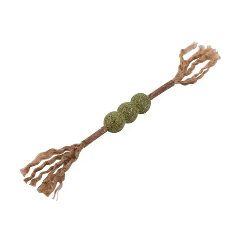 Jardin tout terrain:Jouet pour chat matatabi bâton 3 boules à plumes 12x2x2 cm