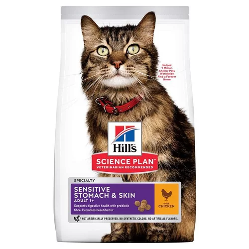 Sélection au jardin：Croquette pour chat adulte avec organisme sensible Hill's - 1,5 kg