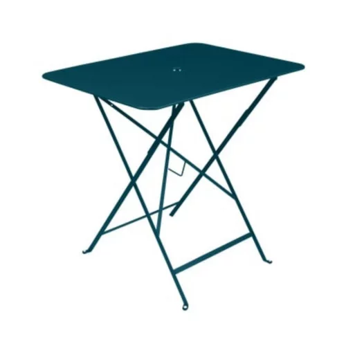 Jardin à découvrir：Table pliante Bistro FERMOB bleu acapulco L77xl57xh74