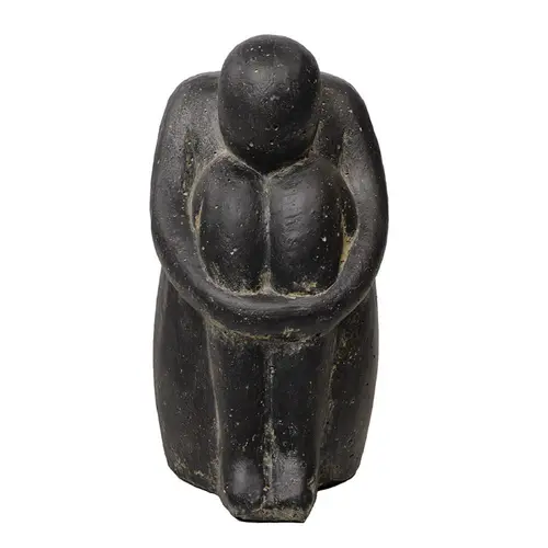 Solution nature：Décoration pour jardin aquatique coloris noir en pierre reconstituée figurine humaine SEDA SAD Instens - 30 cm