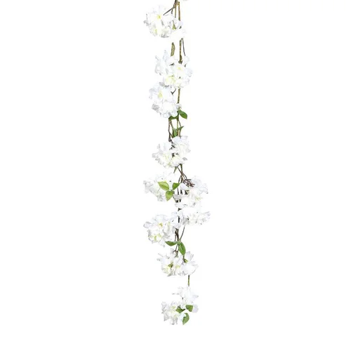 Pour l’extérieur:Guirlande de fleurs de cerisier artificiel crème - 129 cm