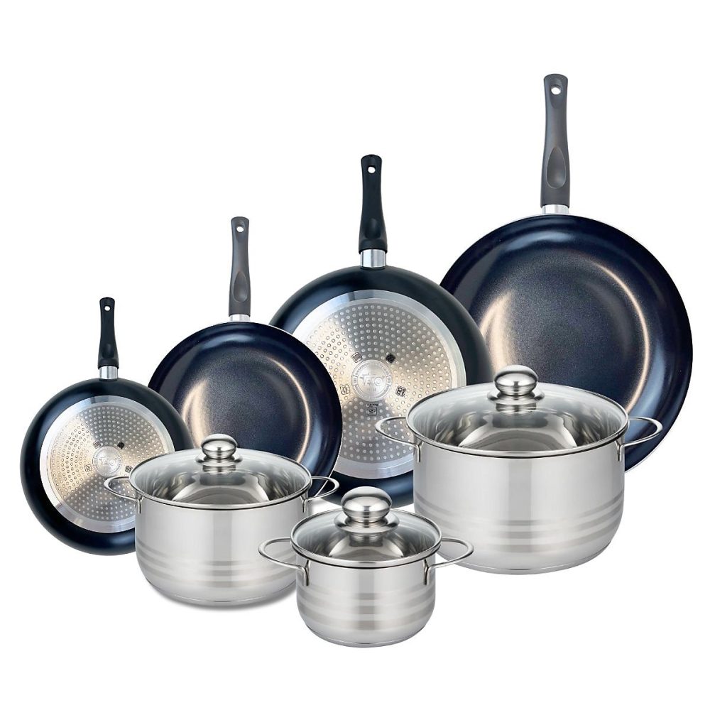 Ensemble de 4 Poêles de cuisson 20 – 24, 28 et 32 cm et 3 faitouts 16, 20 et 24 cm Elo Prima Brillant