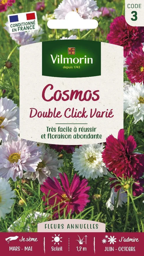 Déco pour le jardin：Graines de Cosmos double click varié Vilmorin - graines à semer