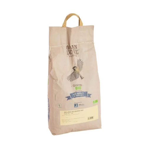 Un essentiel du jardin:Mélange de graines bio pour oiseaux Grain de vie - 5kg
