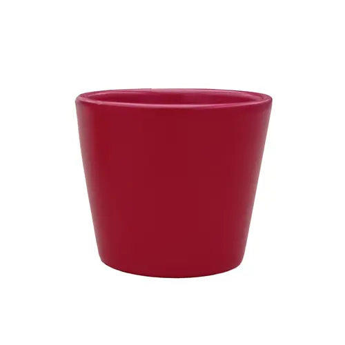 Une touche extérieure:Cache-pot en céramique coloris rouge mat Fresh Baby R6 - Ø 7 x H 6 cm