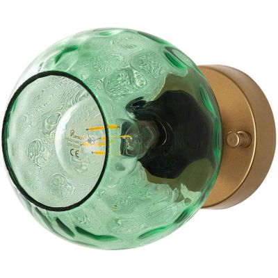Applique en métal et verre Benek (Vert et doré)