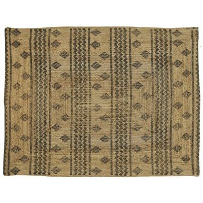 Tapis rectangulaire en jute naturelle et teintée