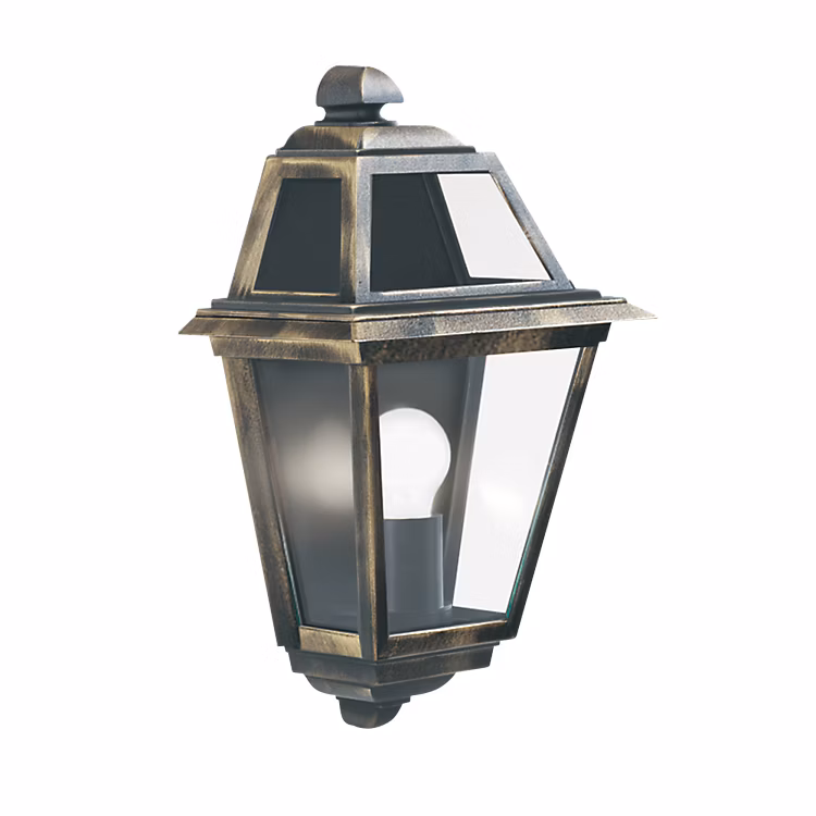 Applique murale exterieur – 1 lumiere, aluminium, or noir