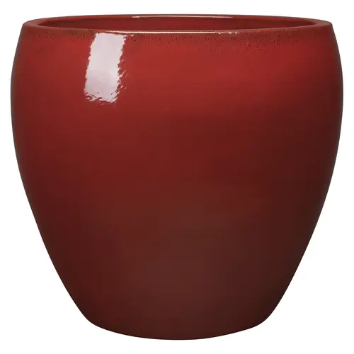 L’esprit jardin:Pot Guardians Karanda coloris rouge en terre cuite émaillée - 62 x 62 x 60 cm
