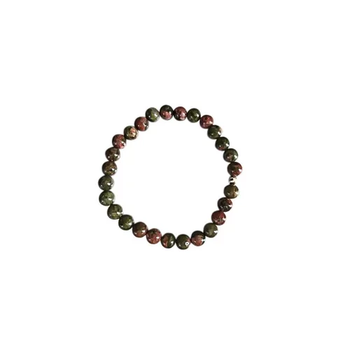 Jardin actuel：Bracelet unakite vert 4mm
