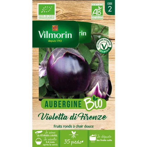 Essentiel nature：Graines d'aubergine violette de Florence bio Vilmorin - graines à semer