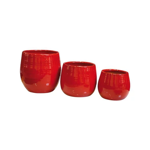 Idée au jardin:Pot Cancale coquelicot en terre cuite émaillée H 17 x Ø 17 cm