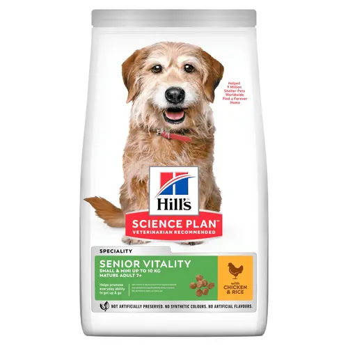 Jardin fonctionnel:Croquettes pour chien mature de petite taille au poulet et riz Hill's - 1,5 kg