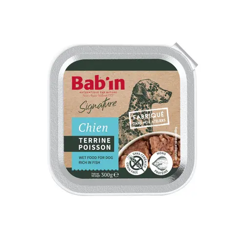 Jardin maison:Pâtée pour chien au poisson terrine Bab'in Signature - 300 g