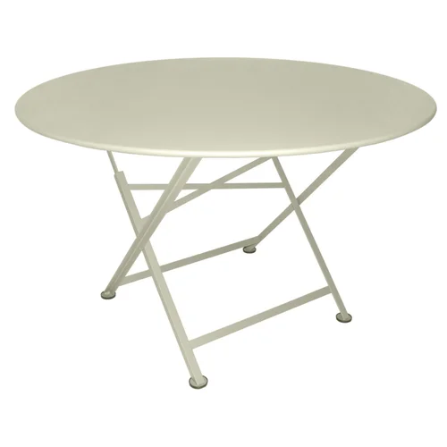 Extérieur sélection:Table pliante Cargo coloris gris en acier Fermob - Ø 117 cm