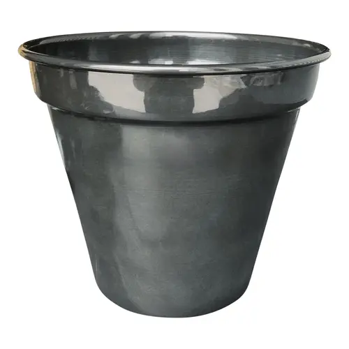 Accessoire jardin：Pot conique en métal recyclé coloris gris océan vif Upcycle Conique - Ø 24,5 x H 21,5 cm