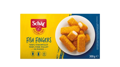 Pour donner du style à l’extérieur:Fish fingers panés surgelés Schär - 300 g (10 pièces)