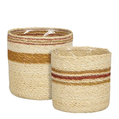Accessoire pour le jardin：Jameson panier coloris jaune en céramique - Ø 20 x 20 cm