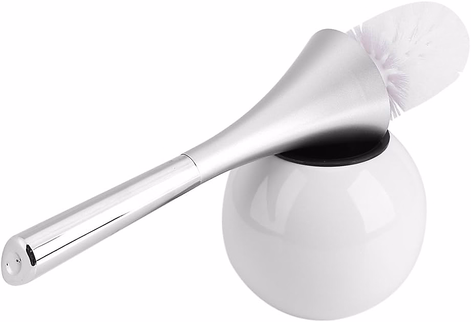 Accessoire WC – Brosse WC Blanc ou Noir avec Base Inox Durable