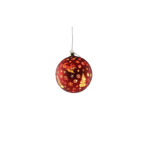 Pour un jardin accueillant：Boule lumineuse LED à lumière fixe rouge à piles - 15 cm