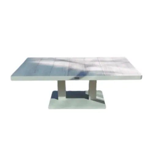 Extérieur facile:Table basse élévatrice coloris blanc Truman Bizzotto - 140 x 85 x 49 cm