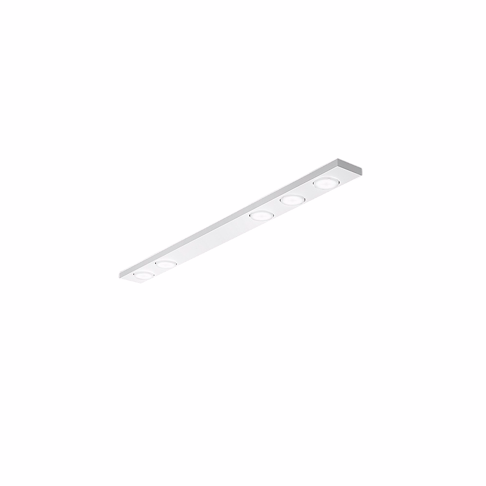 Button – Plafonnier Led 5Xgx53 Max 15W, Rectangulaire 120 × 10 Cm, Métal Peint, Ip20, Perenz, Blanc
