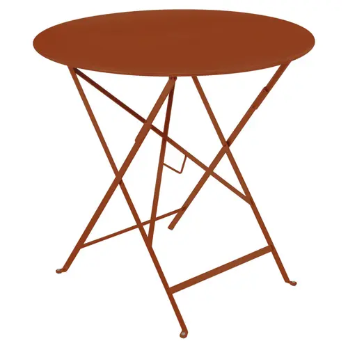 L’essentiel pour le jardin:Table pliante Bistro Fermob coloris orange en acier - Ø 77 x 74 cm