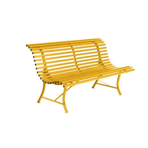 Pour valoriser votre jardin:Banc coloris orange en acier Louisiane - 150 x 72 x 80 cm