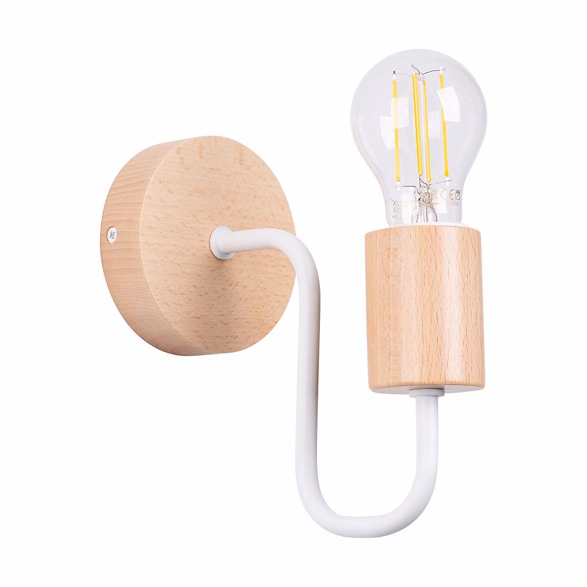 Luminaire et éclairage intérieur – Applique en acier/bois 1 lampes 8x19x18.5cm Sollux