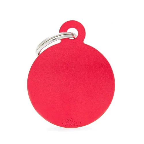 Jardin en douceur：Médaille basic grand cercle pour chien en aluminium rouge