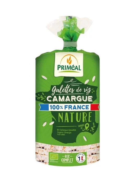 Essentiel au jardin：Galettes de riz de Camargue nature 130 g PRIMEAL